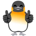 pulgar hacia arriba + pingüino
