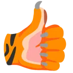 pulgar hacia arriba + cara de tigre