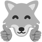 pulgar hacia arriba + lobo