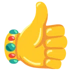 pulgar hacia arriba + corona