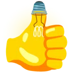 pulgar hacia arriba + bombilla