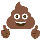 pulgar hacia arriba + caca con ojos