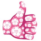 pulgar hacia arriba + flor blanca