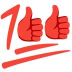 pulgar hacia arriba + cien puntos