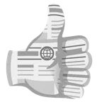 pulgar hacia arriba + periódico