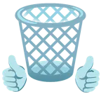 pulgar hacia arriba + papelera