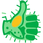 pulgar hacia arriba + microbio