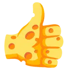 pulgar hacia arriba + cuña de queso