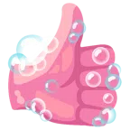 pulgar hacia arriba + jabón