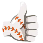 pulgar hacia arriba + béisbol