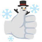 pulgar hacia arriba + muñeco de nieve