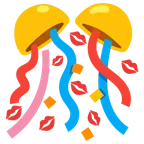 marca de beso + bola de confeti