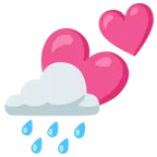 dos corazones + nube con lluvia