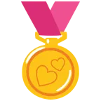 dos corazones + medalla de oro