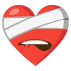 labio mordido + corazón vendado
