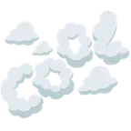 Wolke + Wort „Cool“ in blauem Quadrat