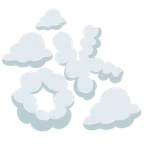 Wolke + Großbuchstaben OK in blauem Quadrat