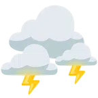 Wolke + Wolke mit Blitz