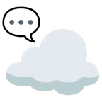 Wolke + Sprechblase mit drei Punkten