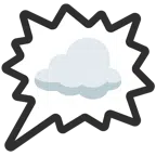 Wolke + Sprechblase für wütende Aussage rechts