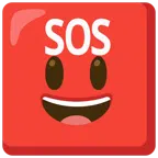 pulsante SOS + faccina con sorriso e occhi spalancati