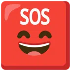 pulsante SOS + faccina con sorriso e occhi sorridenti