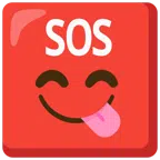 pulsante SOS + faccina che si lecca i baffi