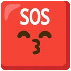 pulsante SOS + faccina che bacia con occhi sorridenti