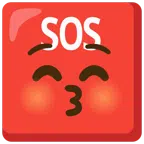 pulsante SOS + faccina che bacia con occhi chiusi