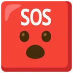 pulsante SOS + faccina con bocca aperta