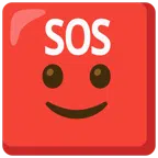 pulsante SOS + faccina con sorriso accennato