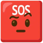 pulsante SOS + faccina con sopracciglia alzate
