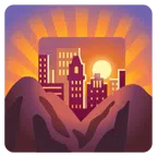 Sonnenaufgang über Bergen + Sonnenuntergang in der Stadt