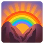 Sonnenaufgang über Bergen + Regenbogen