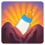 Sonnenaufgang über Bergen + Babyflasche