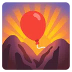 Sonnenaufgang über Bergen + Luftballon