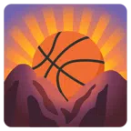 Sonnenaufgang über Bergen + Basketball