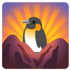 Sonnenaufgang über Bergen + Pinguin