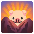 Sonnenaufgang über Bergen + Schweinegesicht