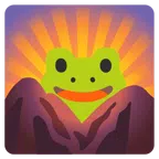 Sonnenaufgang über Bergen + Frosch