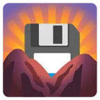 Sonnenaufgang über Bergen + Diskette