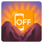 Sonnenaufgang über Bergen + Mobiltelefon aus