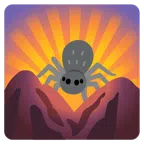 Sonnenaufgang über Bergen + Spinne
