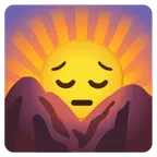 Sonnenaufgang über Bergen + nachdenkliches Gesicht