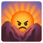 Sonnenaufgang über Bergen + schmollendes Gesicht
