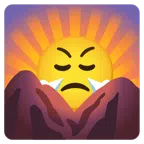 Sonnenaufgang über Bergen + schnaubendes Gesicht