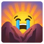Sonnenaufgang über Bergen + heulendes Gesicht