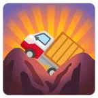 Sonnenaufgang über Bergen + Lieferwagen