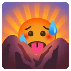 Sonnenaufgang über Bergen + schwitzendes Gesicht