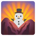 Sonnenaufgang über Bergen + Schneemann ohne Schneeflocken